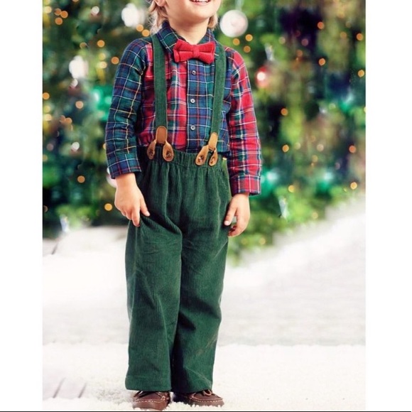 Mud Pie | Plaid Suspender Holiday Outfit